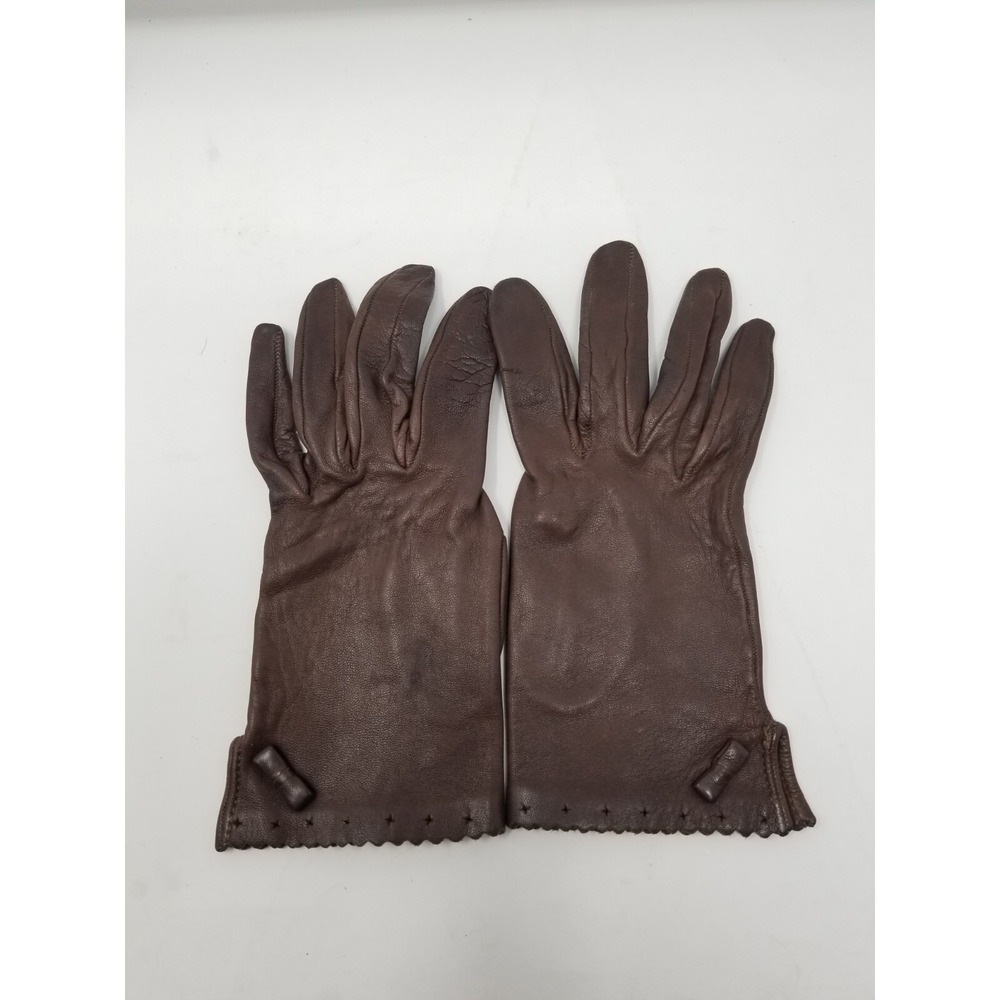Vintage Unbranded Brown Driving Gloves - Sz Medium/Large See Pics